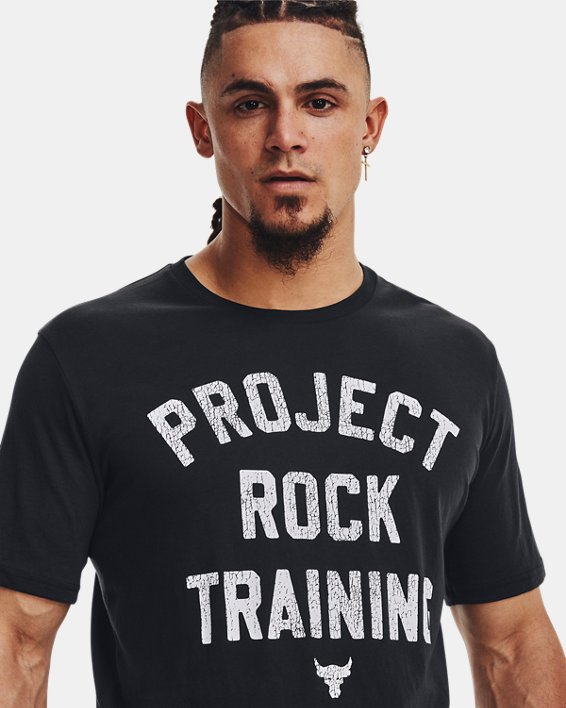 Men's Project Rock Training Short Sleeve in Black image number 3